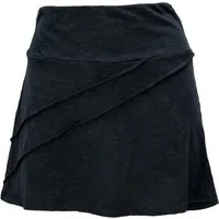Guru-Shop Minirock Bequemer Minirock mit Overlock - schwarz alternative Bekleidung