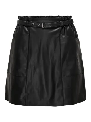 ONLY - Rock in Lederoptik schwarz - Gr. - L