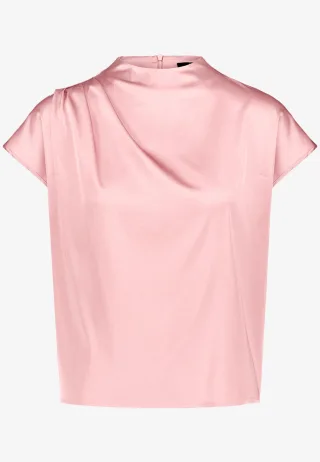 zero - Satinbluse mit Stehkragen bridal rose - Gr. - 44