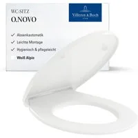 Villeroy & Boch WC-Sitz O.novo, Toilettendeckel mit Absenkautomatik, aus Duroplast, oval, Weiß Alpin
