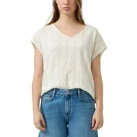 QS Kurzarmshirt mit Häkel-Applikationen