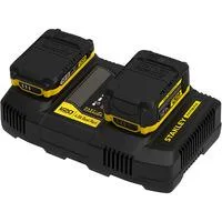 V20 Zweischacht-Schnell-Ladegerät (18V / 4A) für V20 Akkus schwarz/gelb