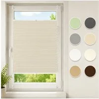 Sekey Plissee Plissee ohne Bohren Klemmfix verspannt für Fenster & Tür Lichtschutz, blickdicht, Klemmfix Montage ohne Bohren, Klemmfix, Faltenstore Klemmfix Lichtschutz und Sichtschutz 35x120cm Beige
