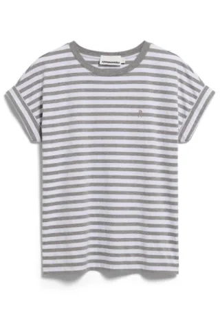 Armedangels - Streifen T-Shirt - Idaara grau - Gr. - S