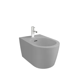 VitrA New Metropole Round Wand-Bidet mit verdeckter Befestigung Steingrau Matt,7912B476-0288 7912B476-0288