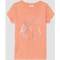 s.Oliver Kurzarmshirt T-Shirt T-Shirt mit Pailletten und Stickerei