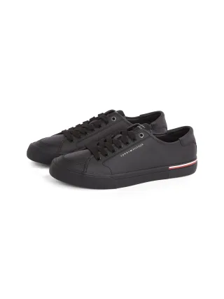 Tommy Hilfiger Sneaker "CORE CORPORATE VULC LEATHER", Freizeitschuh, Halbschuh, Schnürer mit Logoschriftzug
