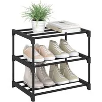 Woltu Schuhregal, offener Schuhschrank Metall. 3 Ebenen für 6 Paar Schuhe