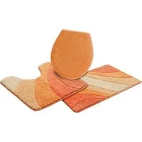 OTTO home Badematte Josie, Badvorleger, Badezimmer Teppich, Höhe 20 mm, rutschhemmend beschichtet, schnell trocknend, strapazierfähig, fußbodenheizungsgeeignet, Polyester, rechteckig, 3-tlg. Stand-WC Set, Badteppich, Badematten, rechteckig, rund & al