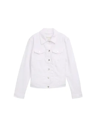 Tom Tailor - Jeansjacke mit Eingriffstaschen white - Gr. - XXXL