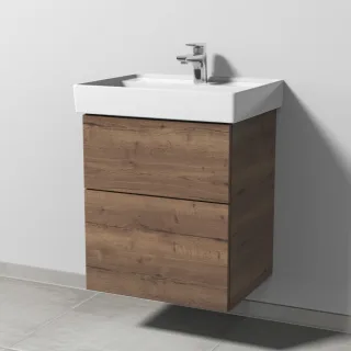 Sanipa 3way Waschtischunterbau zu Villeroy & Boch Collaro Waschtisch mit 2 Auszügen, Eiche-Tabak SM83350