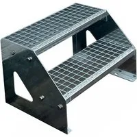 Kaminbau Mierzwa Außentreppe Premium Treppe Verzinkt mit oder ohne Geländer, für Geschosshöhen bis 38.00 cm, (Höhe 38 cm, Geländerausführung und Treppenbreite wählbar), Gartentreppe Stahltreppe Wetterfest Rostfrei Feuer-Verzinkt Rutschfest