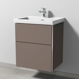 Sanipa 3way Waschtischunterbau zu Villeroy & Boch Subway 3.0 Waschtisch mit 2 Auszügen, Taupe-Matt BP8521T