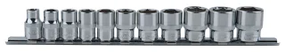 KS Tools 3/8" CHROMEplus 6-kant-Stecknuss-Satz, 11-tlg 8-19mm - 918.0608