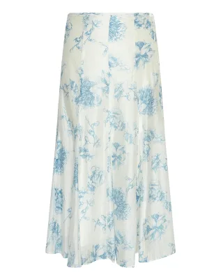 msch copenhagen - MSCHEvangelia HW Skirt AOP m blue flower - Gr. - M