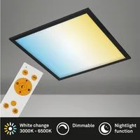 Briloner Leuchten LED Panel Ultraflaches CCT LED Panel, CCT - über Fernbedienung, Dimmer, Dimmfunktion, Ein-/Ausschalter, Farbsteuerung, Memoryfunktion, Nachtlichtfunktion, Timerfunktion, dimmbar über Fernbedienung, mehrere Helligkeitsstufen, LED fes