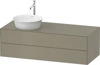 Duravit White Tulip Konsolenwaschtischunterbau wandhängend Stein Grau Hochglanz 1300x550x408 mm - WT WT4987LH2H2
