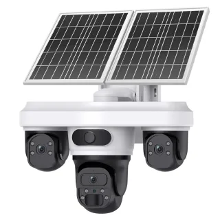 INQMEGA 9MP Tri-lens Solar Camera 4G EU Version Outdoor Wireless PTZ Color Night Vision Two-way Audio Waterproof AOV+PIR