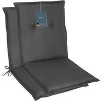 LILENO HOME Polsterauflage Niedriglehner, bequeme Sitzauflage für Gartenstühle, Stuhlkissen, (2 St., 2er Set), Gartenstuhl Auflage in Uni Anthrazit, Sitzpolster waschbar