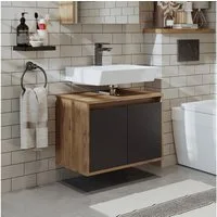 Roomart Waschbeckenunterschrank 65 cm stilvoll hängend, Soft-Close, Siphonausschnitt, 4 Farben, Bad (Waschbeckenunterschrank ohne Waschbecken) 35 cm Tiefe, Soft-Close, Wandmontage, 4 Farben