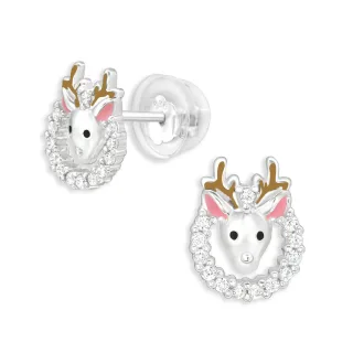 Rentier Kinder Ohrringe aus 925 Silber
