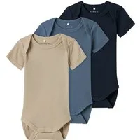 Name It Kurzarmbody NBNBODY 3P SS SOLID RIB NOOS (Packung, 3-tlg)