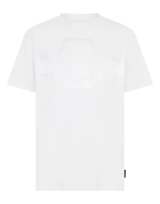 Round Neck T-Shirt Jacquard Hexagon Line