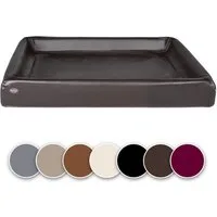 SABRO Hundekorb KUDDE Orthopädisch - Waschbar & Wasserabweisend - Ergonomisch aus, Kunstleder, Premium Hundebett mit wechselbarem Bezug für jede Hundegröße