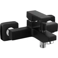 Ferro Wannenarmatur ZICCO BLACK Badarmatur Einhebelmischer Aufputz Wanne eckig, schwarz, BZI1BL