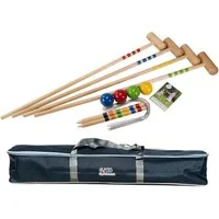 GICO Spielzeug-Gartenset GICO Krocket Set Adult 4 Spieler Länge 100cm Transporttasche 3244, Schläger:4x100cm (Erwachsenenlänge)