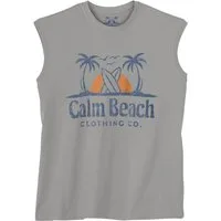 Calm Beach Muscleshirt Calm Beach Muskelshirt Übergrößen grau Logoprint