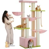 PAWZ Road Kratzbaum Kratzbaum Grosse Katzen stabil 13 Sisalpfosten(11cm), XXL 169 cm, Schwarz