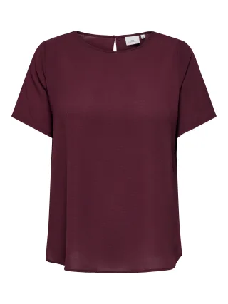 ONLY CARMAKOMA - CARVICA S/S TOP WVN NOOS Tawny Port - Gr. - 48
