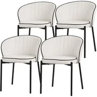 ML-DESIGN Polsterstuhl Esszimmerstühle mit Armlehne & Rückenlehne Ergonomische moderne Design (4 St), Armlehnstuhl mit Metallbeine 4er Set Beige Lounge Sessel bis 120kg