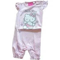 Hello Kitty Strampler Hello Kitty Babystrampler, kurzarm, rosa, 100 % Baumwolle, Rüschenärme