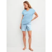 CALIDA Shorty Lovely Nights (2 tlg) mit V-Ausschnitt und kurzen Ärmeln, weiche Single-Jersey Qualität