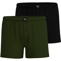 CECEBA Boxershorts CECEBA Herren Boxershort grün uni 2er Pack (2-St)