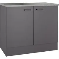 OPTIFIT Spülenschrank OPTImulti Breite 100 cm, Tiefe 60 cm, mit 2 Türen, inkl. Arbeitsplatte