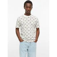 s.Oliver Kurzarmshirt T-Shirt Flammgarn-Shirt mit All-over-Print