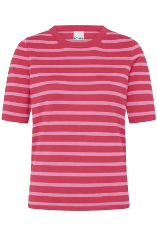 ICHI - IHLULS O-NECK SS small azalea pink stripe - Gr. - S