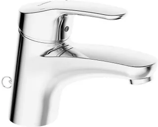 Hansa Waschtisch-Einhand-Einlochbatterie mit Kette, Hansamix 0104 chrom 1042183