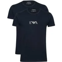 Emporio Armani Unterziehshirt CC715 (Bi-Pack, 2-St., 2er-Pack) Rundhals T-Shirt Herren Unterhemd Stretch Cotton im Doppelpack