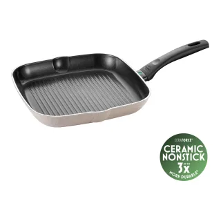 BALLARINI Ledro Grillpfanne, 28 cm, Aluminium, Keramische Antihaftbeschichtung