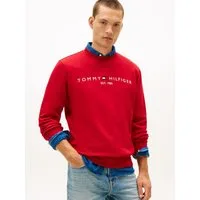 Tommy Hilfiger Sweatshirt TOMMY LOGO unifarben, casual, regular fit, Baumwollmix, Rundhals