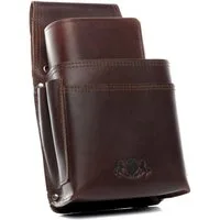 SID & VAIN Geldbörse echt Leder Kellner Geldbörse groß braun ABERDEEN, Kellnerportemonnaie echt Leder Unisex, Münzbörse braun-cognac