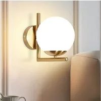 Nettlife Wandleuchte Wandleuchte Vintage Gold Glaskugel E27, LED wechselbar, Modern Wandbeleuchtung für Flur Schlafzimmer Treppenhaus