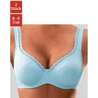 petite fleur by Lascana T-Shirt-BH (Packung, 2 Stück) mit Bügel & nahtlosen Cups, Baumwoll-Qualität – ideal für große Größe