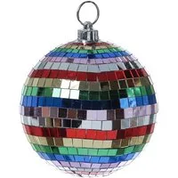 SATISFIRE Discolicht Spiegelkugel 15cm mehrfarbig Discokugel Mirrorball Party Disko Deko