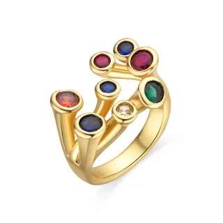 Luxenter Ring mit schwarzem Lack 18k Gold - Yter