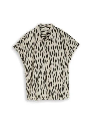 Tom Tailor - Loose Fit Bluse mit Leinenanteil beige - Gr. - 42